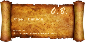 Orgel Baracs névjegykártya